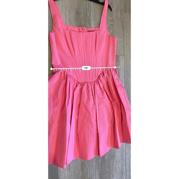 NWOT Staud Landscape Corset pink Mini dress size 10 - Picture 8 of 10